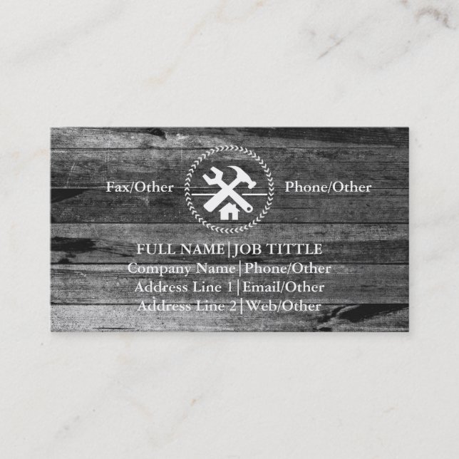 Professional Builder Carpenter Tools Woodworking Business Card (Front)