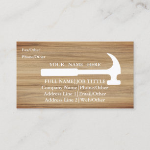 Professional Builder Carpenter Tools Woodworking Business Card