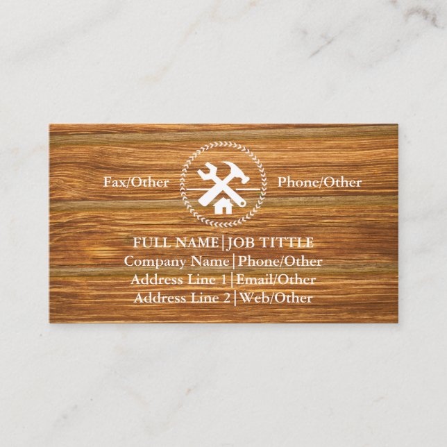 Professional Builder Carpenter Tools Woodworking Business Card (Front)