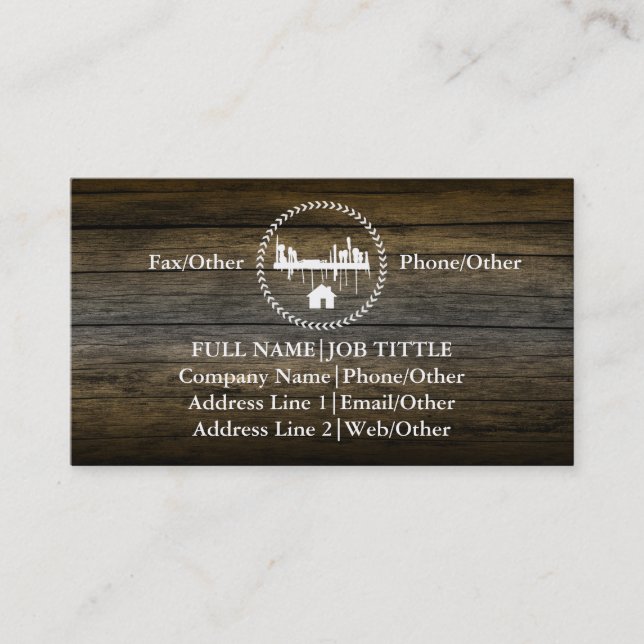 Professional Builder Carpenter Tools Woodworking Business Card (Front)