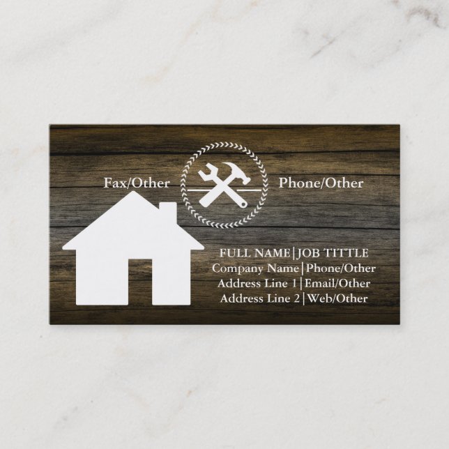 Professional Builder Carpenter Tools Woodworking Business Card (Front)