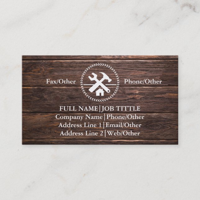 Professional Builder Carpenter Tools Woodworking Business Card (Front)