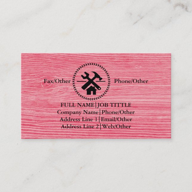 Professional Builder Carpenter Tools Woodworking Business Card (Front)