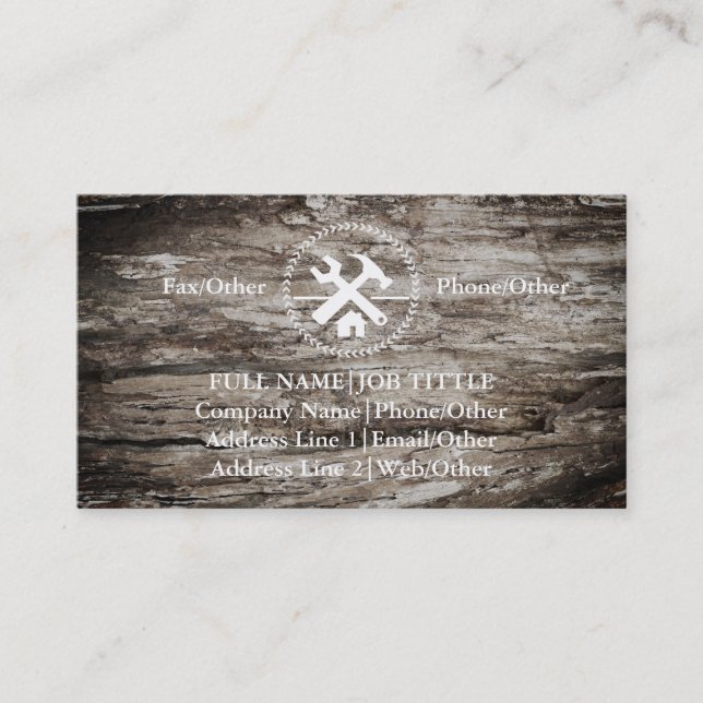 Professional Builder Carpenter Tools Woodworking Business Card (Front)