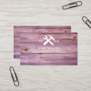 Professional Builder Carpenter Tools Woodworking Business Card