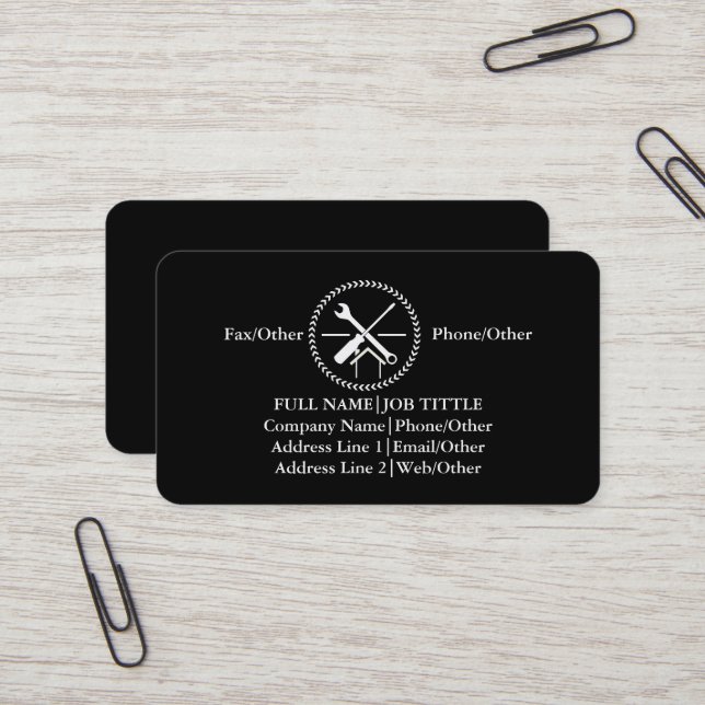 Professional Builder Carpenter Tools Woodworking Business Card (Front/Back In Situ)