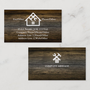 Professional Builder Carpenter Tools Woodworking Business Card