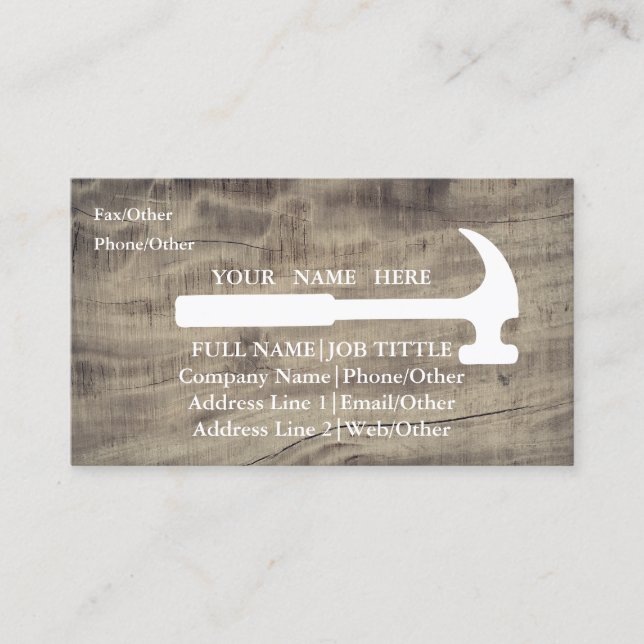 Professional Builder Carpenter Tools Woodworking Business Card (Front)