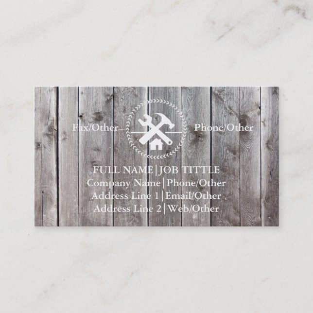 Professional Builder Carpenter Tools Woodworking Business Card (Front)