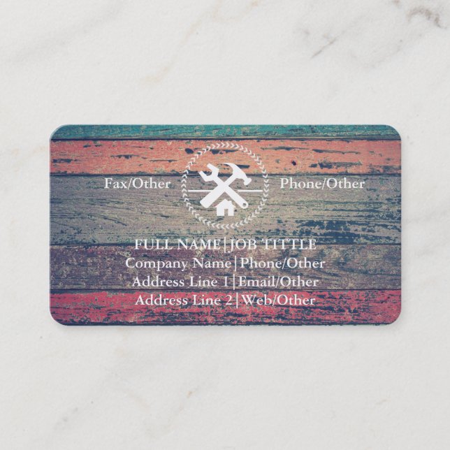 Professional Builder Carpenter Tools Woodworking Business Card (Front)