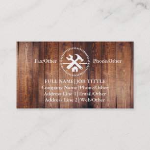Professional Builder Carpenter Tools Woodworking Business Card