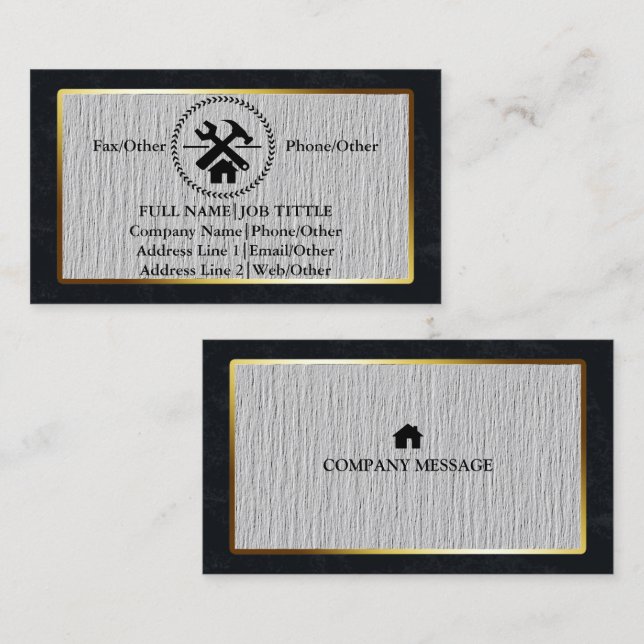 Professional Builder Carpenter Tools Woodworking Business Card (Front/Back)