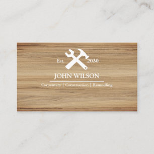 Professional Builder Carpenter Tools Woodworking Business Card