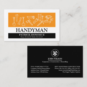 Professional Builder Carpenter Tools Woodworking Business Card