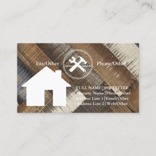 Professional Builder Carpenter Tools Woodworking Business Card