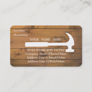 Professional Builder Carpenter Tools Woodworking Business Card