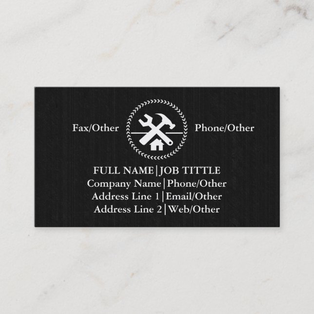 Professional Builder Carpenter Tools Woodworking Business Card (Front)
