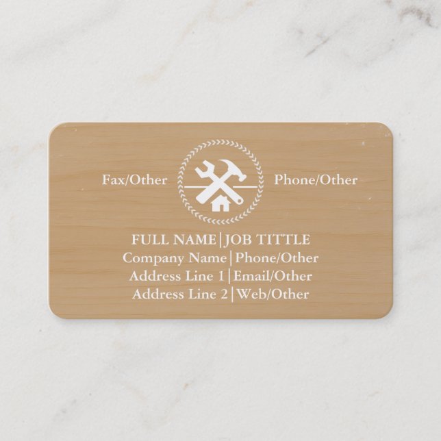 Professional Builder Carpenter Tools Woodworking Business Card (Front)
