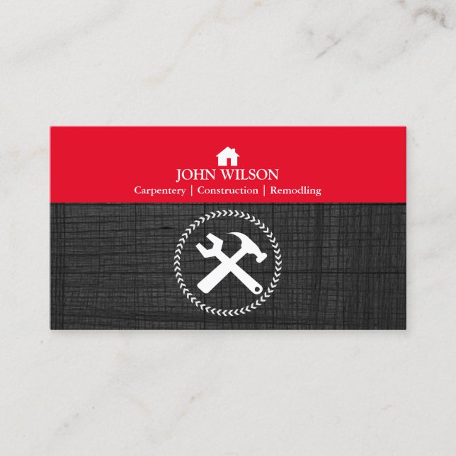 Professional Builder Carpenter Tools Woodworking Business Card (Front)