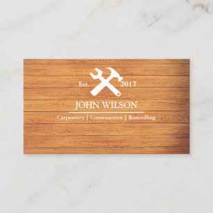 Professional Builder Carpenter Tools Woodworking Business Card