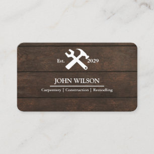 Professional Builder Carpenter Tools Woodworking Business Card
