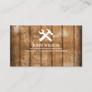 Professional Builder Carpenter Tools Woodworking Business Card