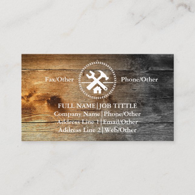 Professional Builder Carpenter Tools Woodworking Business Card (Front)