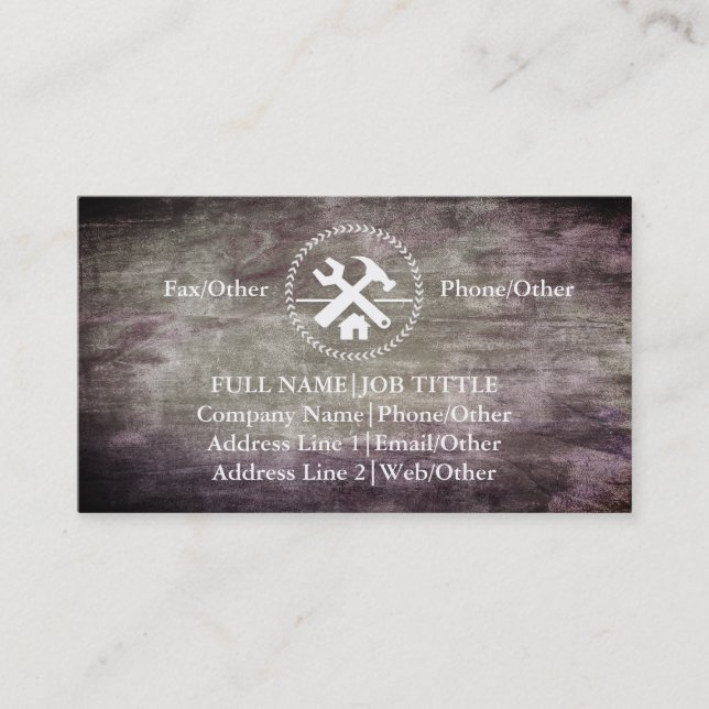 Professional Builder Carpenter Tools Woodworking Business Card (Front)