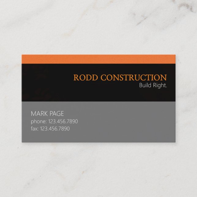 Professional Builder Construction Business Card (Front)