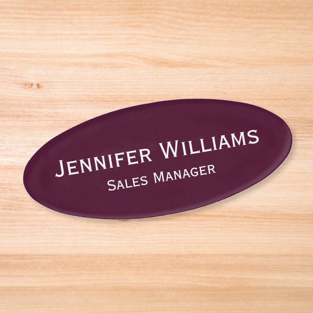 Professional Burgundy Office Executive Magnetic Name Tag (Professional Burgundy Office Executive Magnetic Name Tag)