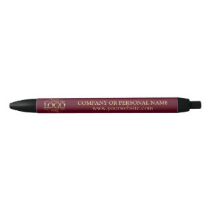 Professional Burgundy Red Custom Business Logo Blue Ink Pen