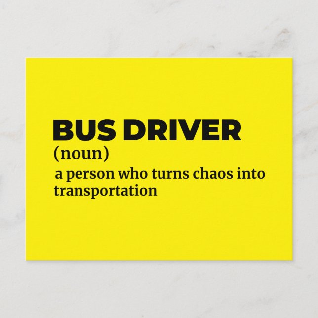 Professional Bus Operator Meaning Postcard (Front)