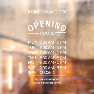Professional Business 7 Days Opening Hours Time