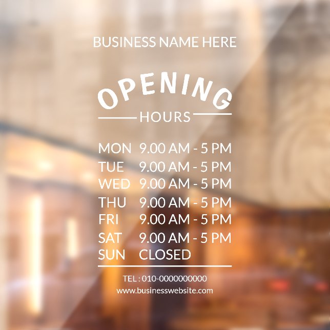 Professional Business 7 Days Opening Hours Time (Sheet 2)