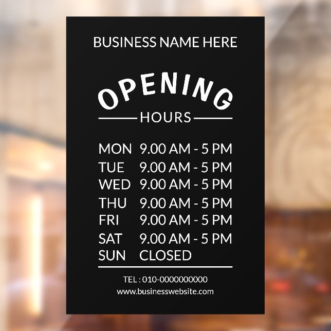 Professional Business 7 Days Opening Hours Time (Sheet 2)