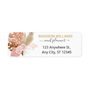 Professional Business Boho Flowers Return Address