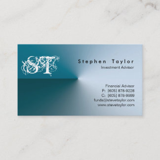 Professional Business Card Blue Plain Accounting