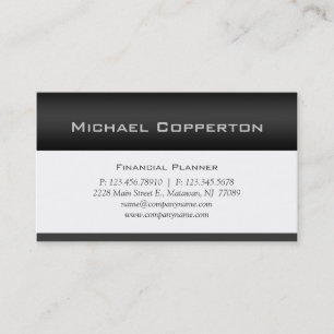 Professional Business Card Financial Planner Grey