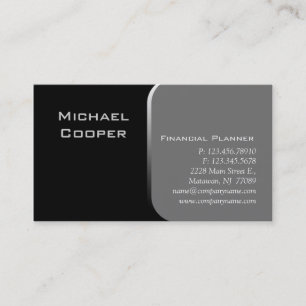 Professional Business Card Financial Planner Grey