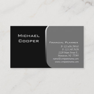 Professional Business Card Financial Planner Grey