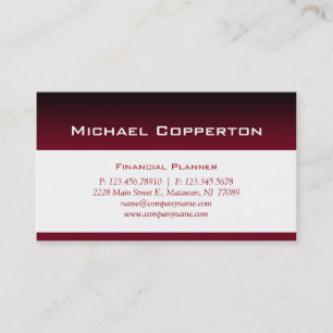 Professional Business Card Financial Planner Red