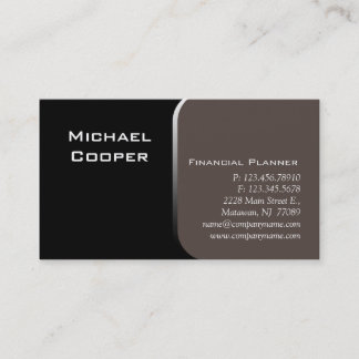 Professional Business Card Financial Planner Taupe