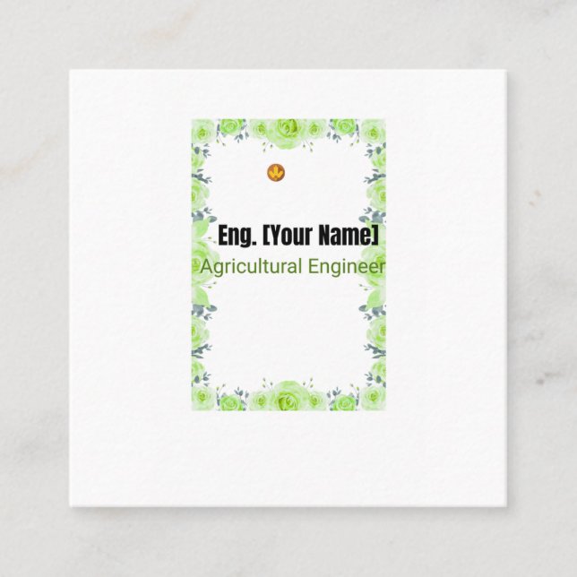 Professional Business Card for Agricultural Engine (Front)