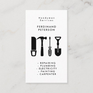 Professional business card for carpenter, handyman