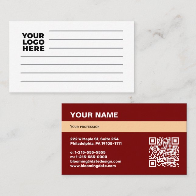 Professional Business Card for Entrepreneur (Front/Back)