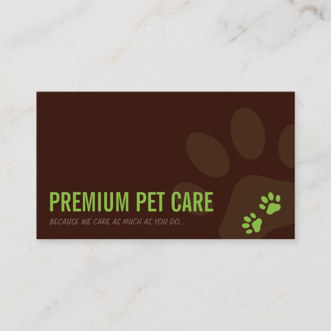 PROFESSIONAL BUSINESS CARD pet care lime green (Front)