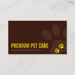 PROFESSIONAL BUSINESS CARD pet care yellow