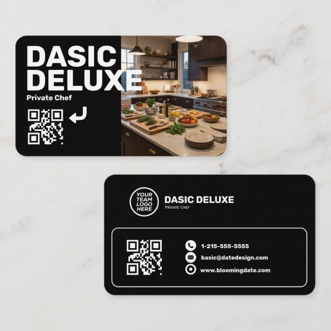 Professional business card with Logo and QR code (Front/Back)