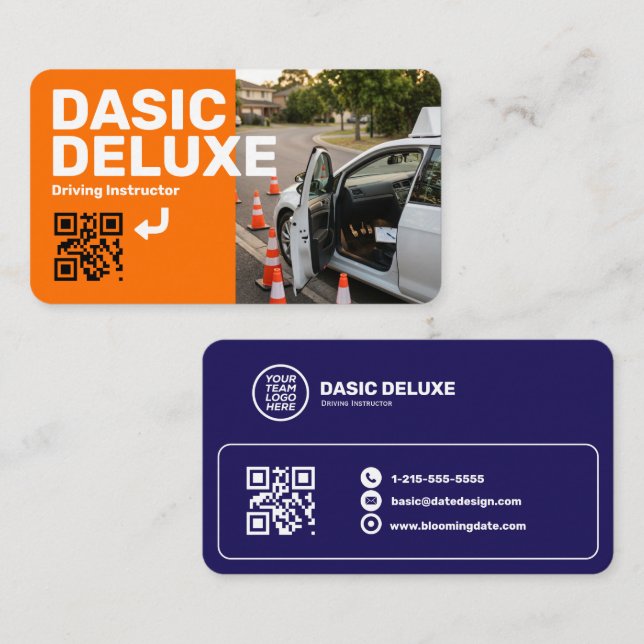 Professional business card with Logo and QR code (Front/Back)