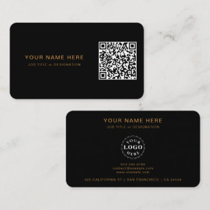 Professional Business Card with QR Code & Logo